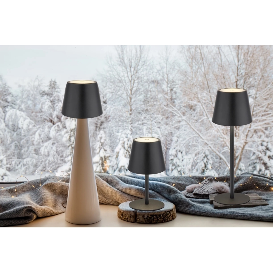 Globo - LED Stmívatelná dotyková nabíjecí venkovní stolní lampa 3v1 LED/3W/5V 3000/4000/5000K IP54 1800 mAh černá