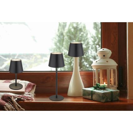 Globo - LED Stmívatelná dotyková nabíjecí venkovní stolní lampa 3v1 LED/3W/5V 3000/4000/5000K IP54 1800 mAh černá