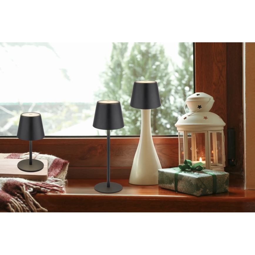 Globo - LED Stmívatelná dotyková nabíjecí venkovní stolní lampa 3v1 LED/3W/5V 3000/4000/5000K IP54 1800 mAh černá