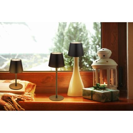 Globo - LED Stmívatelná dotyková nabíjecí venkovní stolní lampa 3v1 LED/3W/5V 3000/4000/5000K IP54 1800 mAh černá