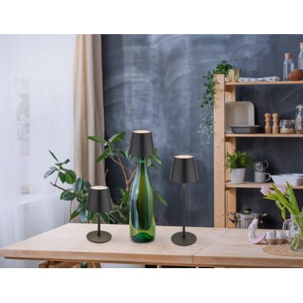 Globo - LED Stmívatelná dotyková nabíjecí venkovní stolní lampa 3v1 LED/3W/5V 3000/4000/5000K IP54 1800 mAh černá