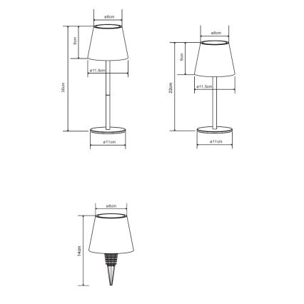 Globo - LED Stmívatelná dotyková nabíjecí venkovní stolní lampa 3v1 LED/3W/5V 3000/4000/5000K IP54 1800 mAh modrá