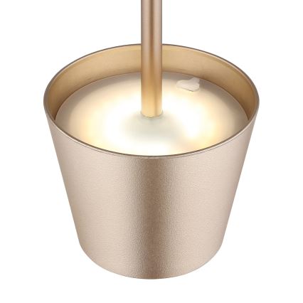 Globo - LED Stmívatelná dotyková nabíjecí venkovní stolní lampa 3v1 LED/3W/5V 3000/4000/5000K IP54 1800 mAh mosaz