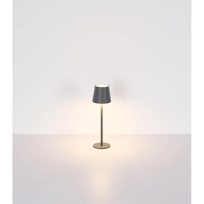 Globo - LED Stmívatelná dotyková nabíjecí venkovní stolní lampa 3v1 LED/3W/5V 3000/4000/5000K IP54 1800 mAh šedá