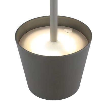 Globo - LED Stmívatelná dotyková nabíjecí venkovní stolní lampa 3v1 LED/3W/5V 3000/4000/5000K IP54 1800 mAh šedá