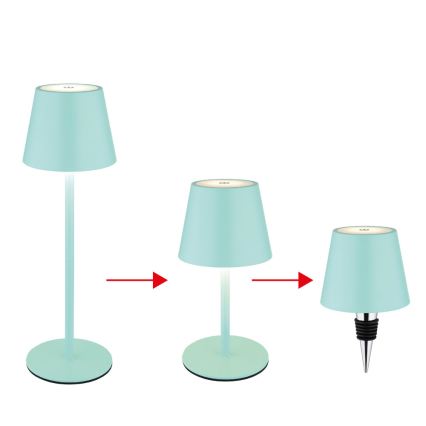 Globo - LED Stmívatelná dotyková nabíjecí venkovní stolní lampa 3v1 LED/3W/5V 3000/4000/5000K IP54 1800 mAh mátově zelená
