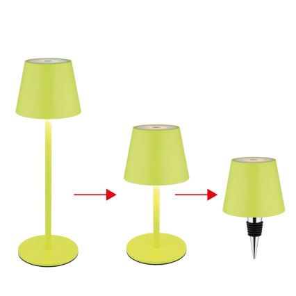 Globo - LED Stmívatelná dotyková nabíjecí venkovní stolní lampa 3v1 LED/3W/5V 3000/4000/5000K IP54 1800 mAh zelená