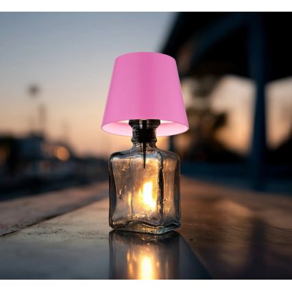 Globo - LED Stmívatelná dotyková nabíjecí venkovní stolní lampa 3v1 LED/3W/5V 3000/4000/5000K IP54 1800 mAh růžová