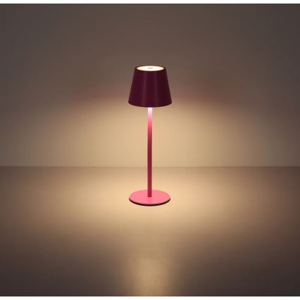 Globo - LED Stmívatelná dotyková nabíjecí venkovní stolní lampa 3v1 LED/3W/5V 3000/4000/5000K IP54 1800 mAh růžová