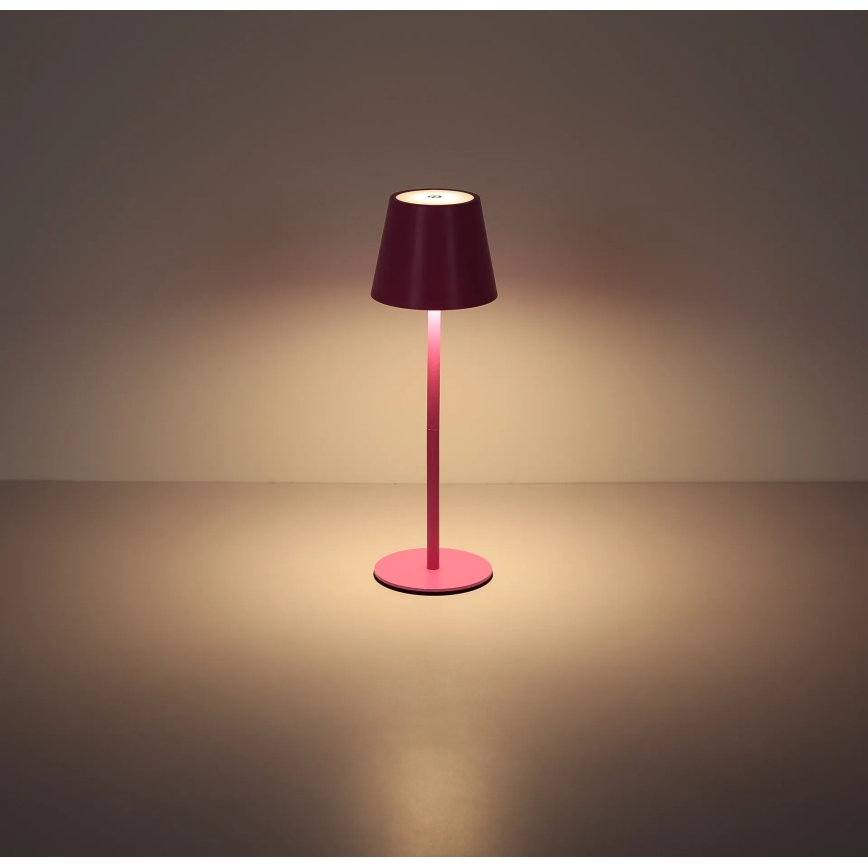 Globo - LED Stmívatelná dotyková nabíjecí venkovní stolní lampa 3v1 LED/3W/5V 3000/4000/5000K IP54 1800 mAh růžová