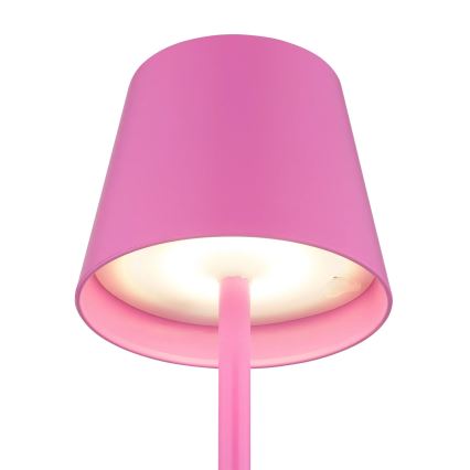 Globo - LED Stmívatelná dotyková nabíjecí venkovní stolní lampa 3v1 LED/3W/5V 3000/4000/5000K IP54 1800 mAh růžová