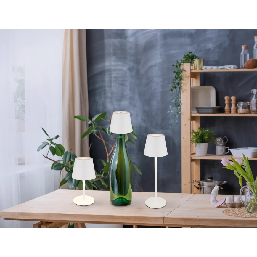 Globo - LED Stmívatelná dotyková nabíjecí venkovní stolní lampa 3v1 LED/3W/5V 3000/4000/5000K IP54 1800 mAh bílá