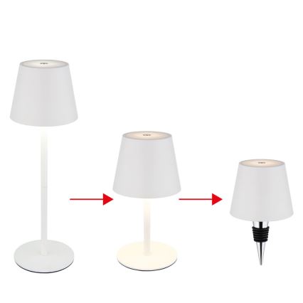 Globo - LED Stmívatelná dotyková nabíjecí venkovní stolní lampa 3v1 LED/3W/5V 3000/4000/5000K IP54 1800 mAh bílá
