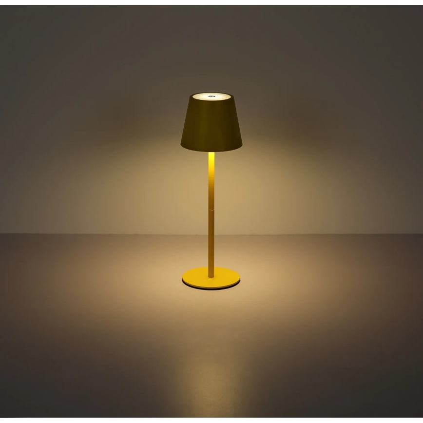 Globo - LED Stmívatelná dotyková nabíjecí venkovní stolní lampa 3v1 LED/3W/5V 3000/4000/5000K IP54 1800 mAh žlutá