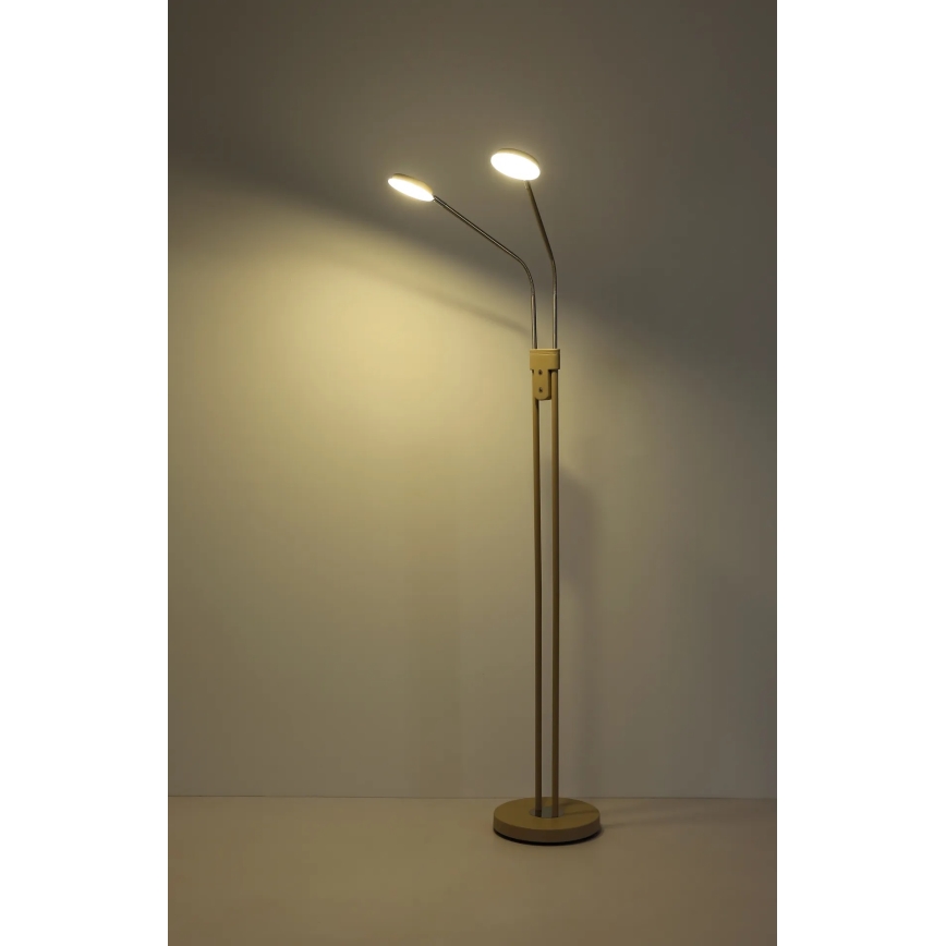 Globo - LED Stmívatelná stojací lampa 2xLED/6,5W/230V 2700/3350/4000K béžová