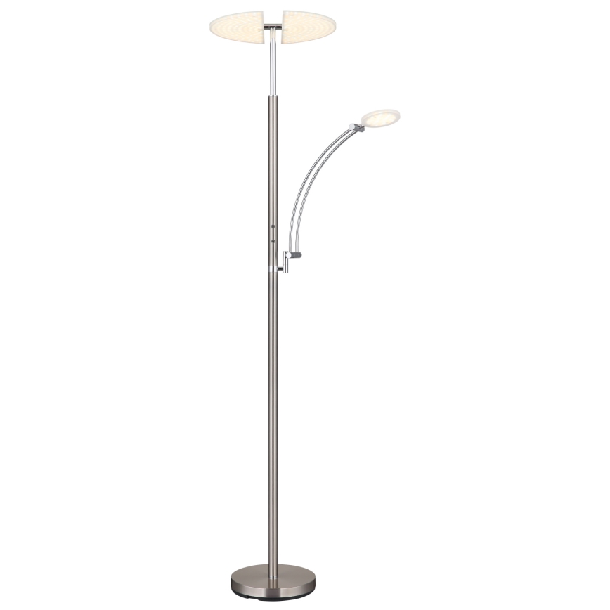 Globo - LED Stmívatelná stojací lampa LED/40W/230V + LED/5,5W 2700/4000/6000K matný chrom
