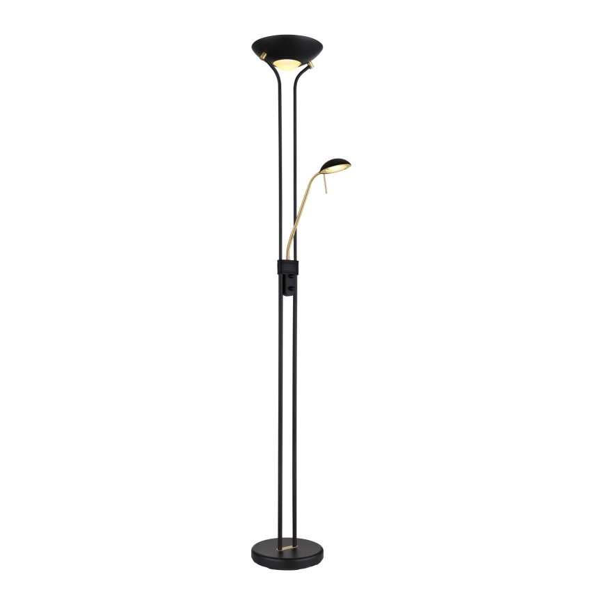 Globo - LED Stmívatelná stojací lampa LED/20W/230V + LED/5,5W 3000K černá/zlatá