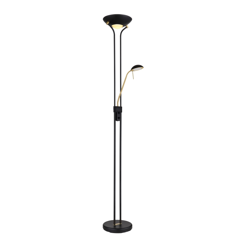 Globo - LED Stmívatelná stojací lampa LED/20W/230V + LED/5,5W 3000K černá/zlatá