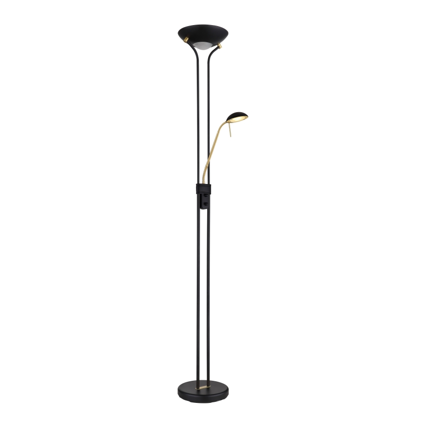 Globo - LED Stmívatelná stojací lampa LED/20W/230V + LED/5,5W 3000K černá/zlatá