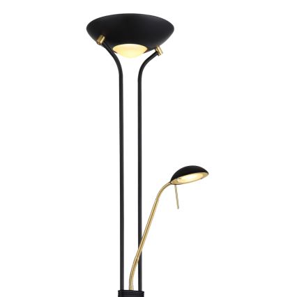 Globo - LED Stmívatelná stojací lampa LED/20W/230V + LED/5,5W 3000K černá/zlatá
