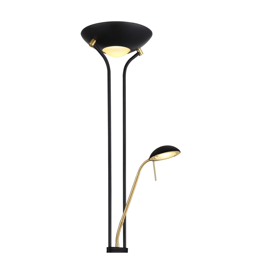 Globo - LED Stmívatelná stojací lampa LED/20W/230V + LED/5,5W 3000K černá/zlatá