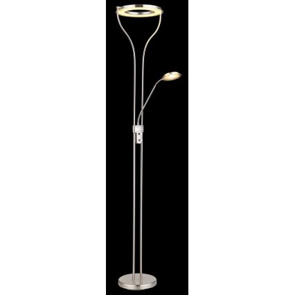 Globo - LED Stmívatelná stojací lampa LED/20W/230V + LED/4W 3000K matný chrom