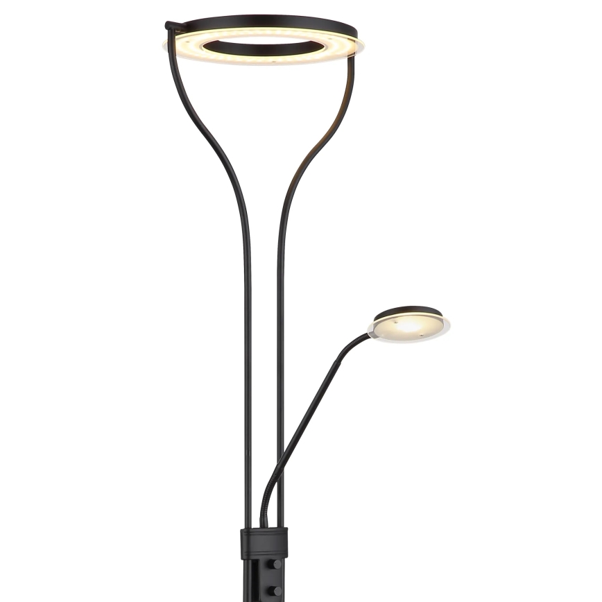 Globo - LED Stmívatelná stojací lampa LED/20W/230V + LED/4W 3000K černá