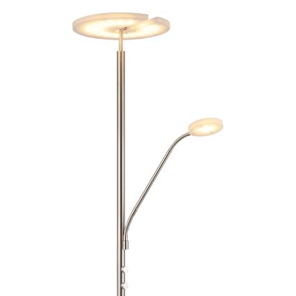Globo - LED Stmívatelná stojací lampa LED/28W/230V + LED/5W 3000K lesklý chrom