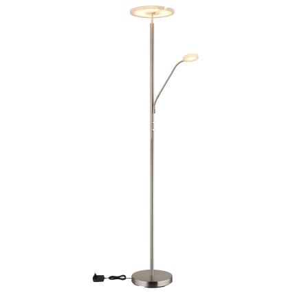 Globo - LED Stmívatelná stojací lampa LED/28W/230V + LED/5W 3000K matný chrom