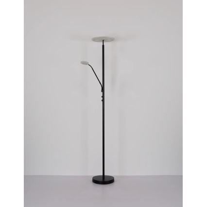 Globo - LED Stmívatelná stojací lampa LED/28W/230V + LED/5W 3000K černá