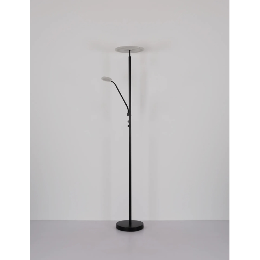 Globo - LED Stmívatelná stojací lampa LED/28W/230V + LED/5W 3000K černá