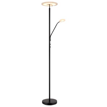 Globo - LED Stmívatelná stojací lampa LED/28W/230V + LED/5W 3000K černá