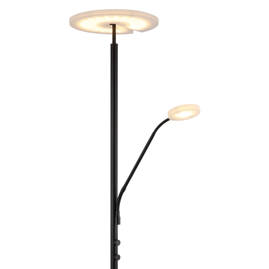Globo - LED Stmívatelná stojací lampa LED/28W/230V + LED/5W 3000K černá