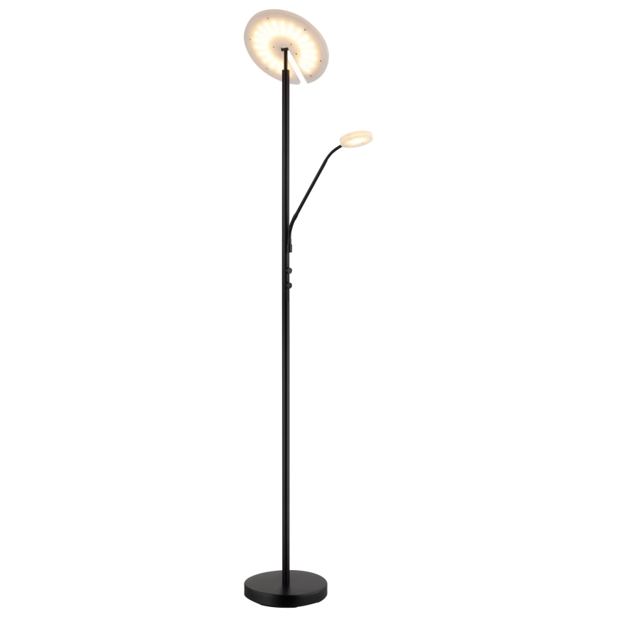 Globo - LED Stmívatelná stojací lampa LED/28W/230V + LED/5W 3000K černá