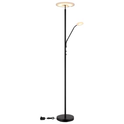Globo - LED Stmívatelná stojací lampa LED/28W/230V + LED/5W 3000K černá