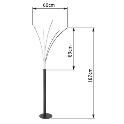 Globo - LED Stmívatelná dotyková stojací lampa LED/36W/230V lesklý chrom