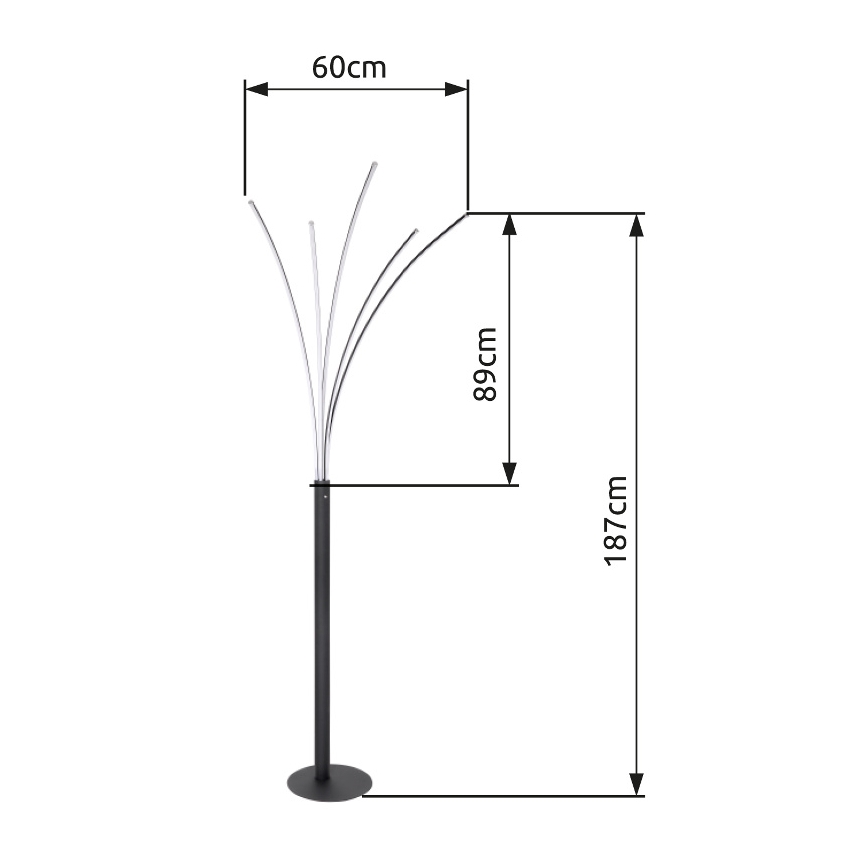 Globo - LED Stmívatelná dotyková stojací lampa LED/36W/230V lesklý chrom