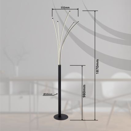 Globo - LED Stmívatelná stojací lampa LED/36W/230V 3000-6000K Wi-Fi Tuya + dálkové ovládání