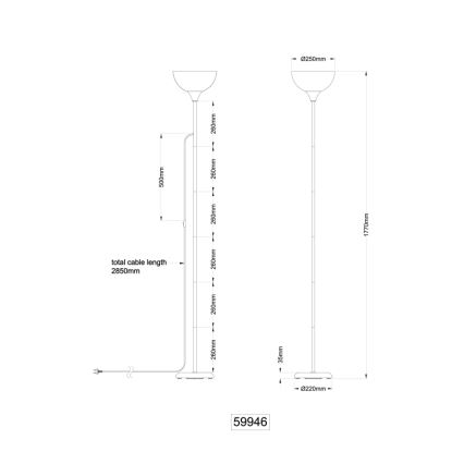 Globo - Stojací lampa 1xE27/60W/230V