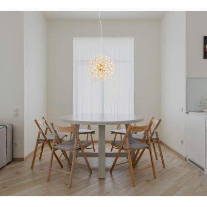 Globo - LED Lustr na lanku 8xG9/3,5W/230V pr. 40 cm zlatá