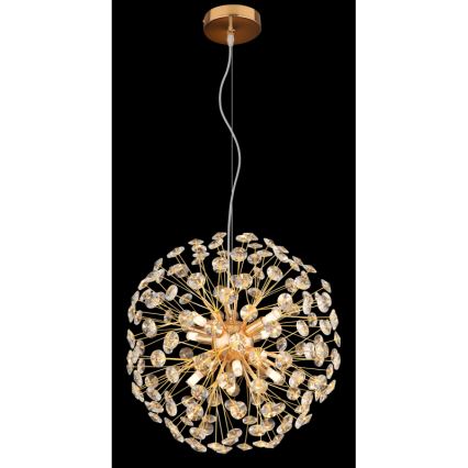 Globo - LED Lustr na lanku 8xG9/3,5W/230V pr. 40 cm zlatá