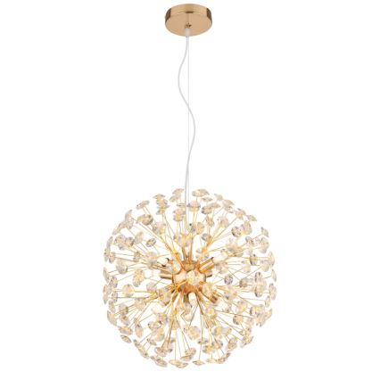 Globo - LED Lustr na lanku 8xG9/3,5W/230V pr. 40 cm zlatá