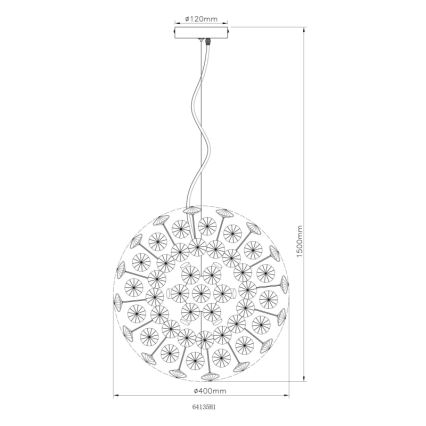 Globo - LED Lustr na lanku 8xG9/3,5W/230V pr. 40 cm zlatá