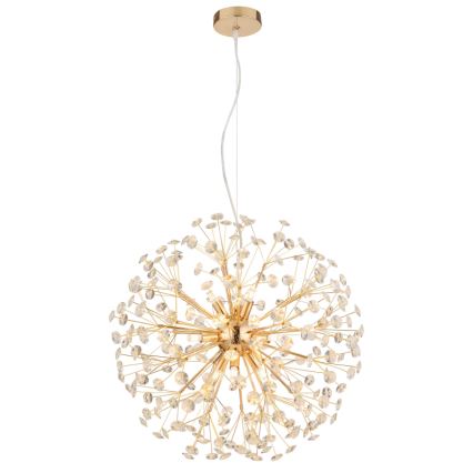 Globo - LED Lustr na lanku 9xG9/3,5W/230V pr. 60 cm zlatá