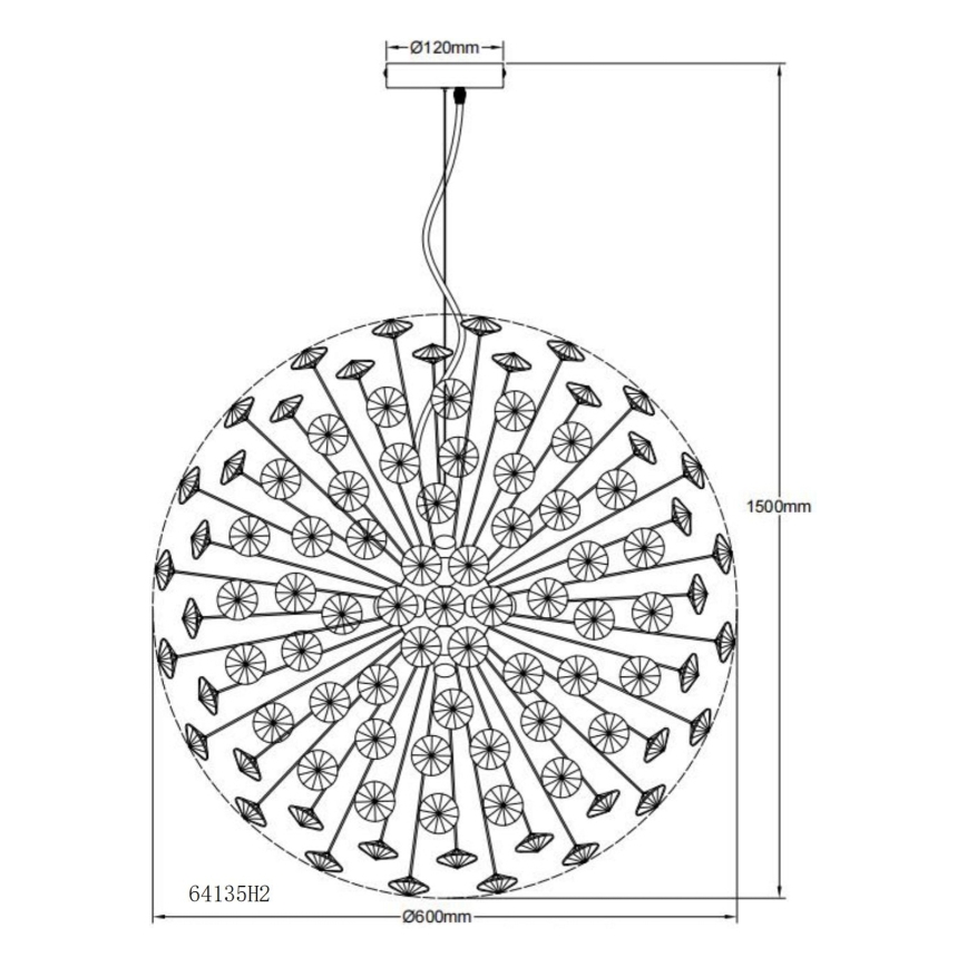 Globo - LED Lustr na lanku 9xG9/3,5W/230V pr. 60 cm zlatá