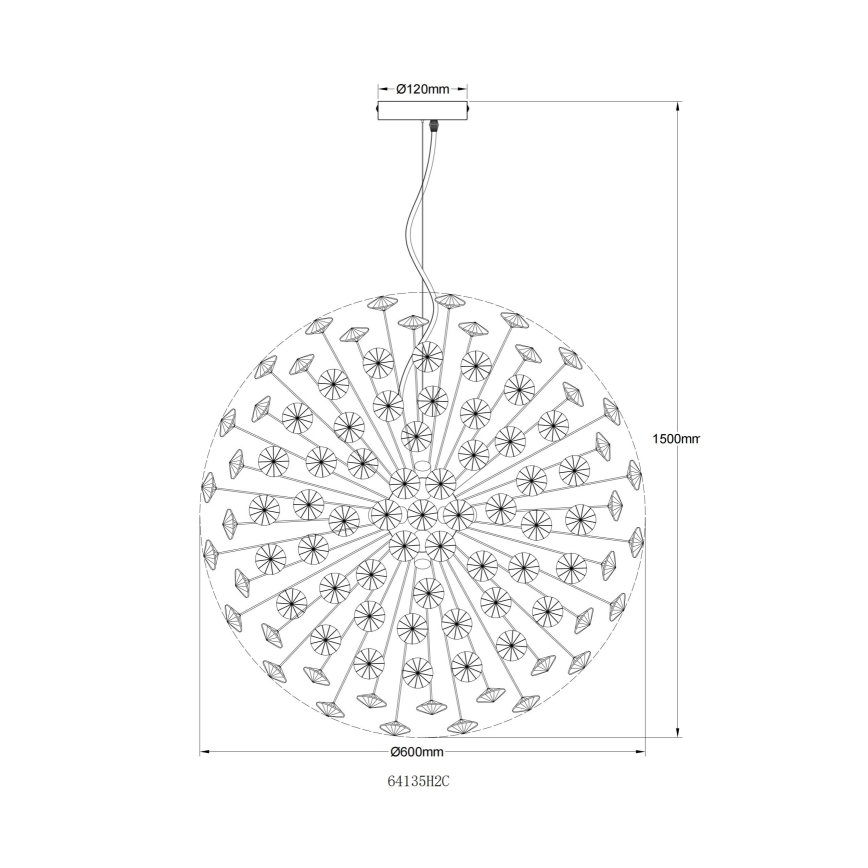 Globo - LED Lustr na lanku 9xG9/3,5W/230V pr. 60 cm lesklý chrom