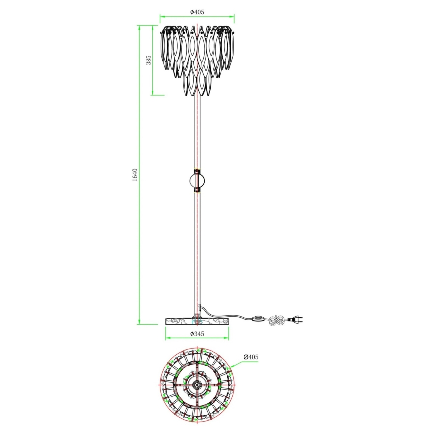 Globo - Stojací lampa 4xE14/40W/230V