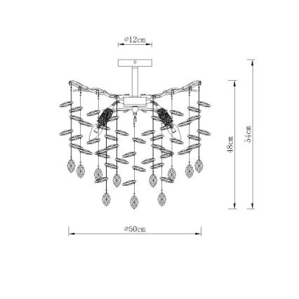 Globo - Lustr na tyči 6xE14/40W/230V zlatá