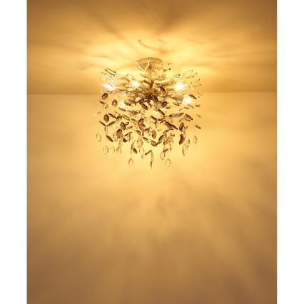 Globo - Lustr na tyči 6xE14/40W/230V stříbrná