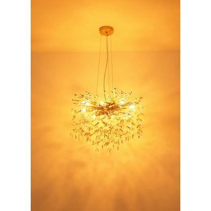 Globo - Lustr na lanku 10xE14/40W/230V zlatá